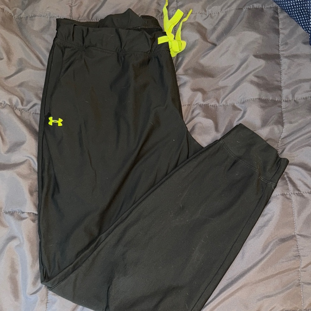 Under Armour Black Pants with Bright Yellow Details